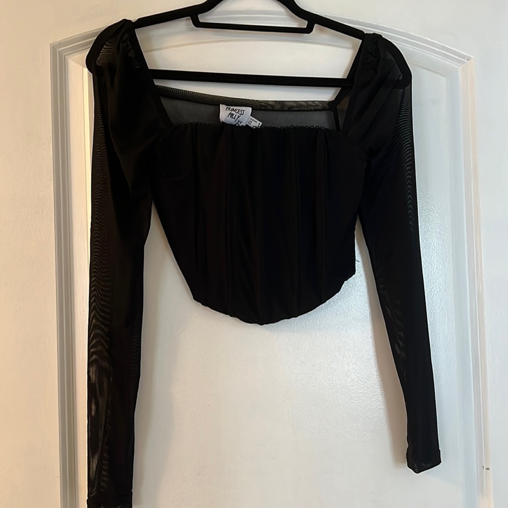 Princess Polly Black Mesh long sleeve